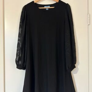CeCe Black Dress with Lace Sleeves